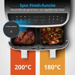 MEDION XXL Dubbele Airfryer P20 - 2 zones - 8,7 L - 2600 W - Wit — thumbnail 8