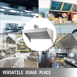 Afzuigkap Recirculatie, Afvoerlucht/Circulatielucht Afzuigkappen, Aluminium Vetfilter Wandmontage, Roestvrij Staal en Aluminiumfolie, Aluminium Vetfilter Wandafzuigkap, Gewicht 43 kg/95 lb — thumbnail 4