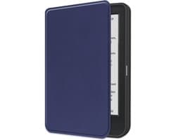 Hoes Geschikt voor Kobo Clara BW Hoesje Bookcase Cover Book Case Hoes Sleepcover - Donkerblauw