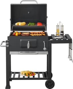 Houtskool BBQ Arnad met deksel 105x114x47,5 cm zwart casa.pro — thumbnail 1