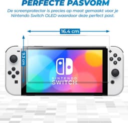 Screenprotector geschikt voor Nintendo Switch OLED - Tempered Glass - 2 stuks - Transparant — thumbnail 5