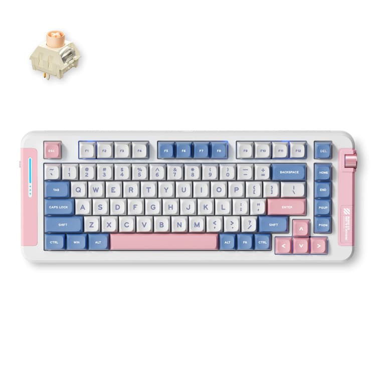 MCHOSE X75 Pink Blue Icy Creamsicle Wireless Gasket Mount Mechanical toetsenbord — afbeelding 1