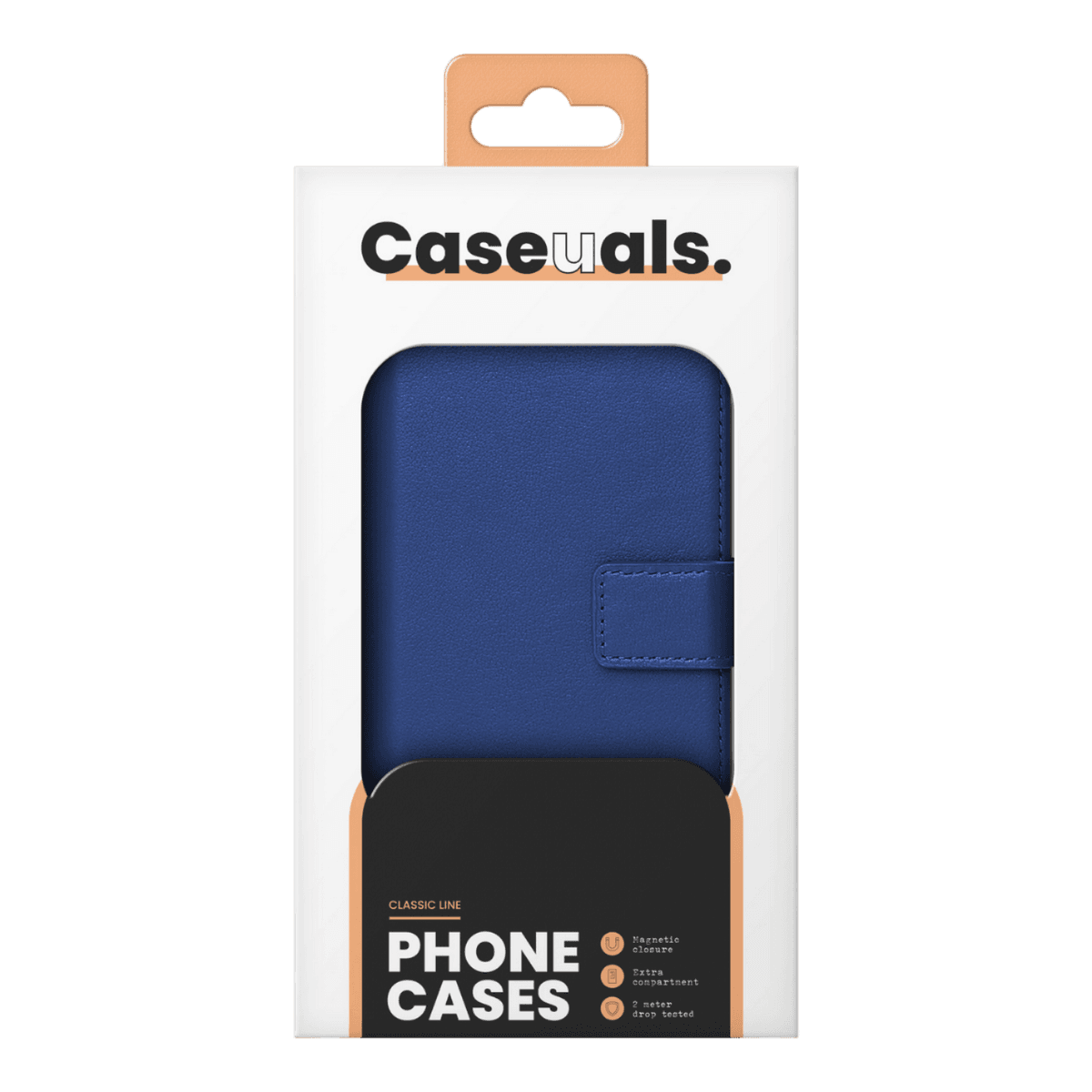 CASEUALS Genuine Leather Wallet Bookcase Apple iPhone 13 - Blauw — afbeelding 1