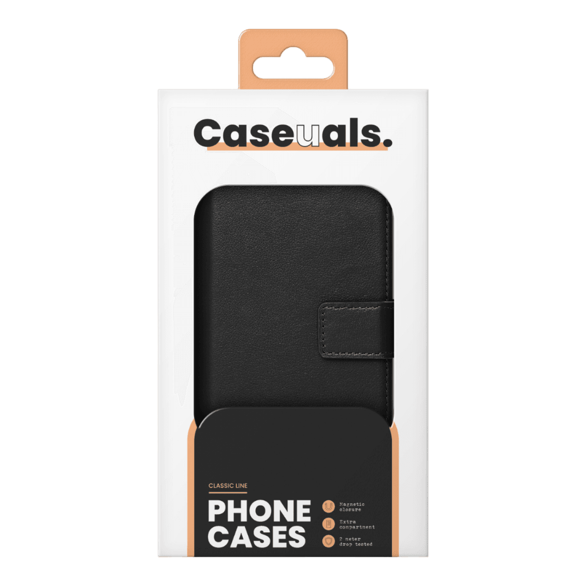 CASEUALS 2-in-1 Leather Wallet Bookcase met MagSafe voor Apple iPhone 15 Plus Zwart — afbeelding 1