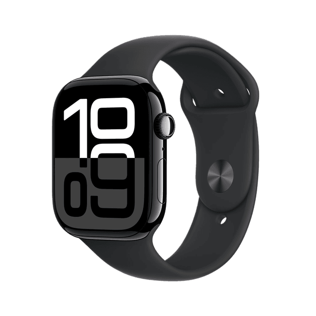 Apple Watch Series 10 GPs + Cellular 46mm Black Sport Band S/m Smartwatch Jet