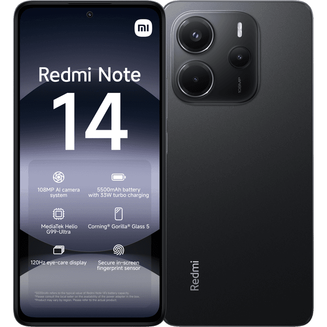 XIAOMI Redmi Note 14 - 4G - 256GB - Midnight Zwart - 256 GB Zwart