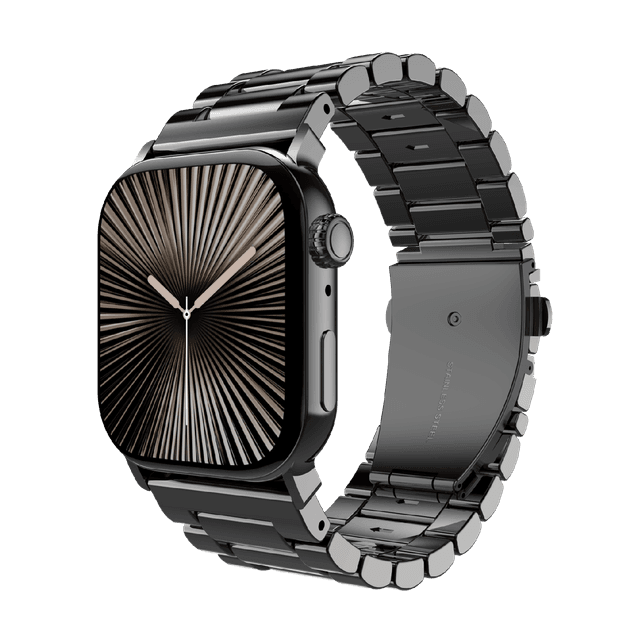 JUST IN CASE PrimeSteel Strap Apple Watch 44-49mm Horlogebandje Zwart