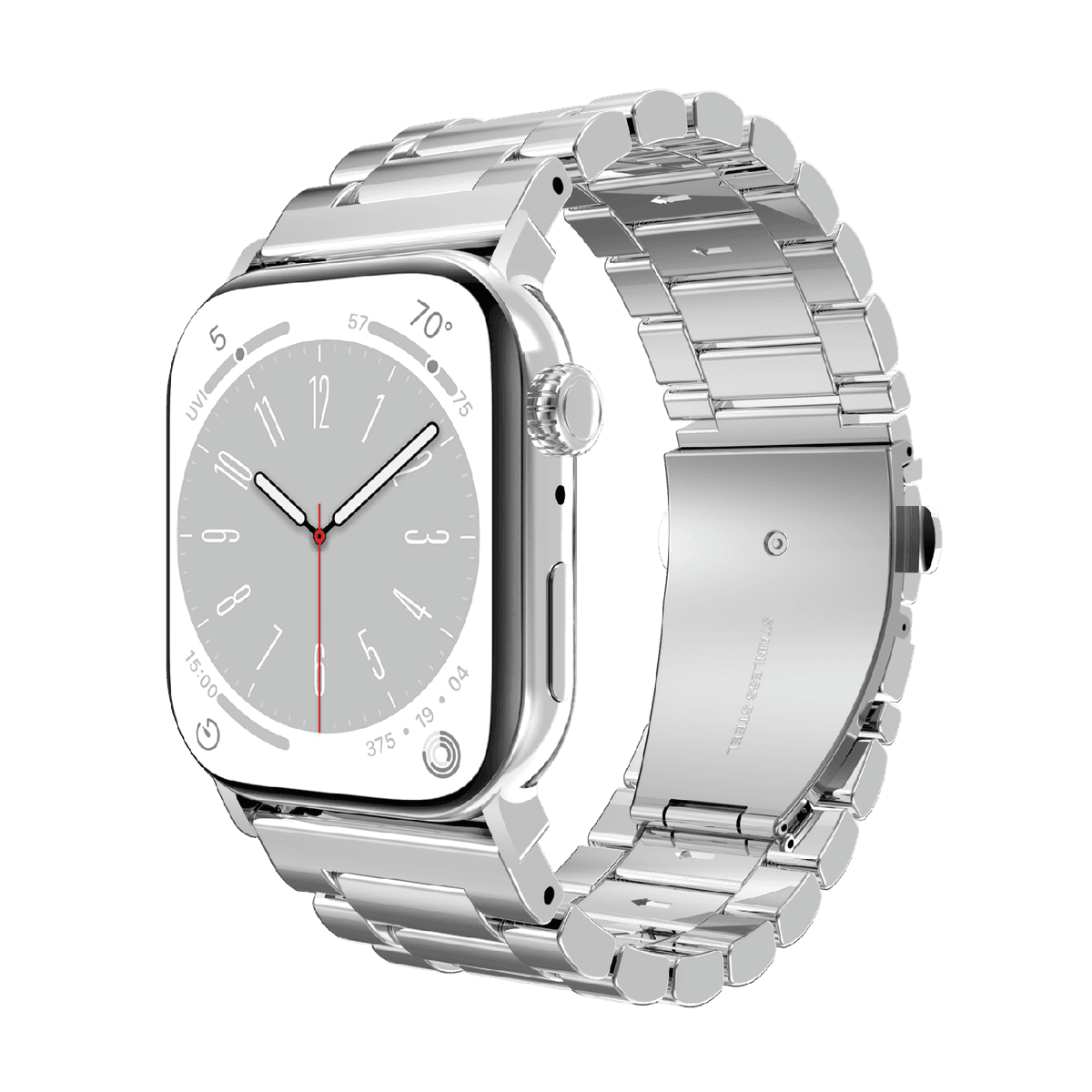 JUST IN CASE PrimeSteel Strap Apple Watch 44-49mm Horlogebandje Zilver — afbeelding 1