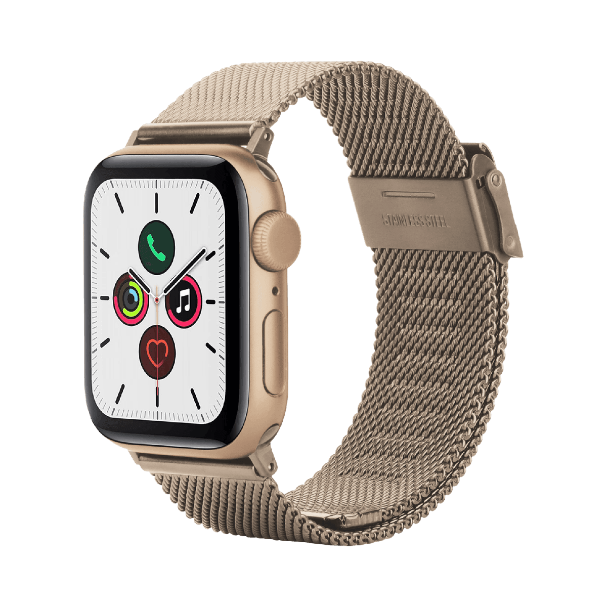 JUST IN CASE SilkSteel Strap Apple Watch 40-42mm Horlogebandje Rose Goud — afbeelding 1
