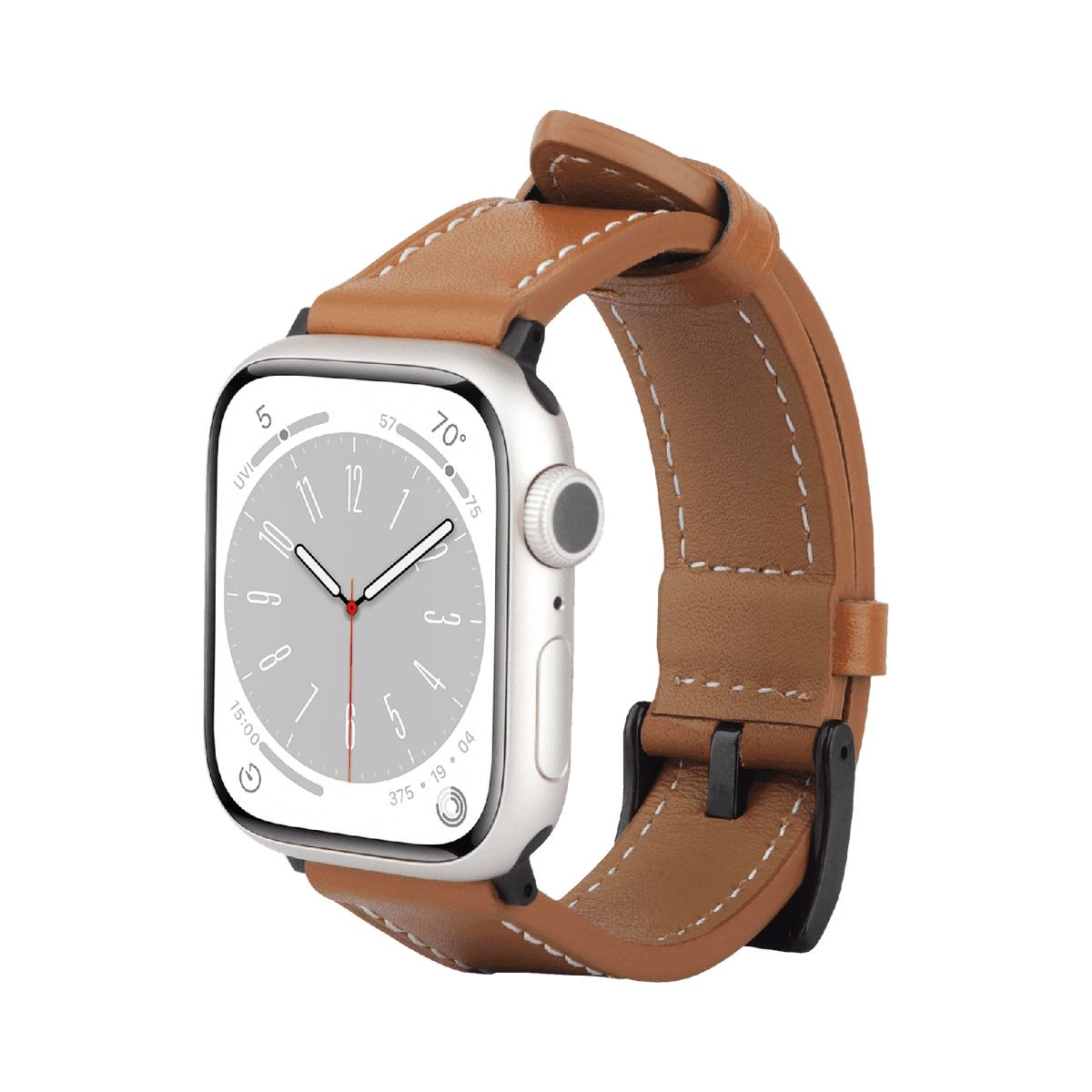 JUST IN CASE Timeless Leather Strap Apple Watch 40-42 mm Horlogebandje Bruin — afbeelding 1