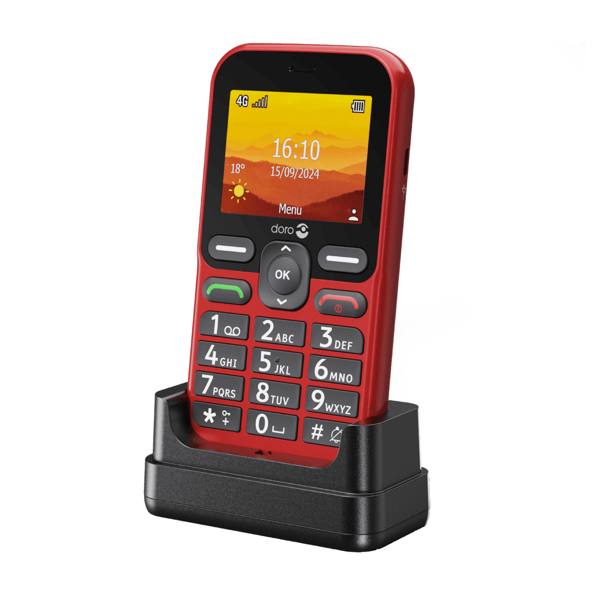 DORO LEVA L10 4G Senior barphone met SOS button - 17 MB Rood — afbeelding 1