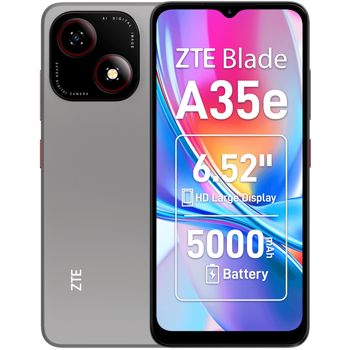 ZTE Blade A35e 2GB RAM 64GB ROM - 64 GB Zilver Grijs — afbeelding 1