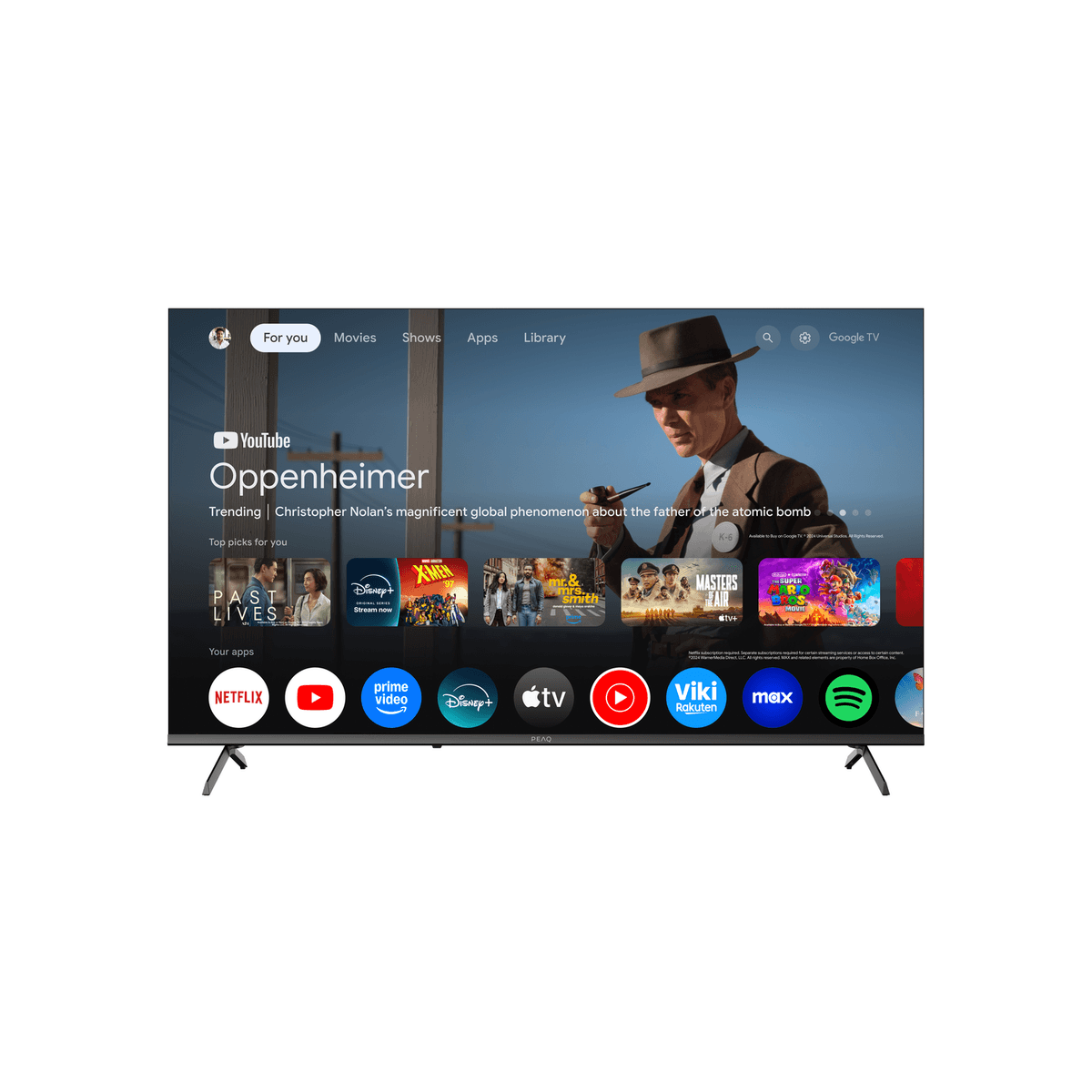 PEAQ 400655 - Ultra HD 4K - QLED-tv - 50 inch - 2025 — afbeelding 1