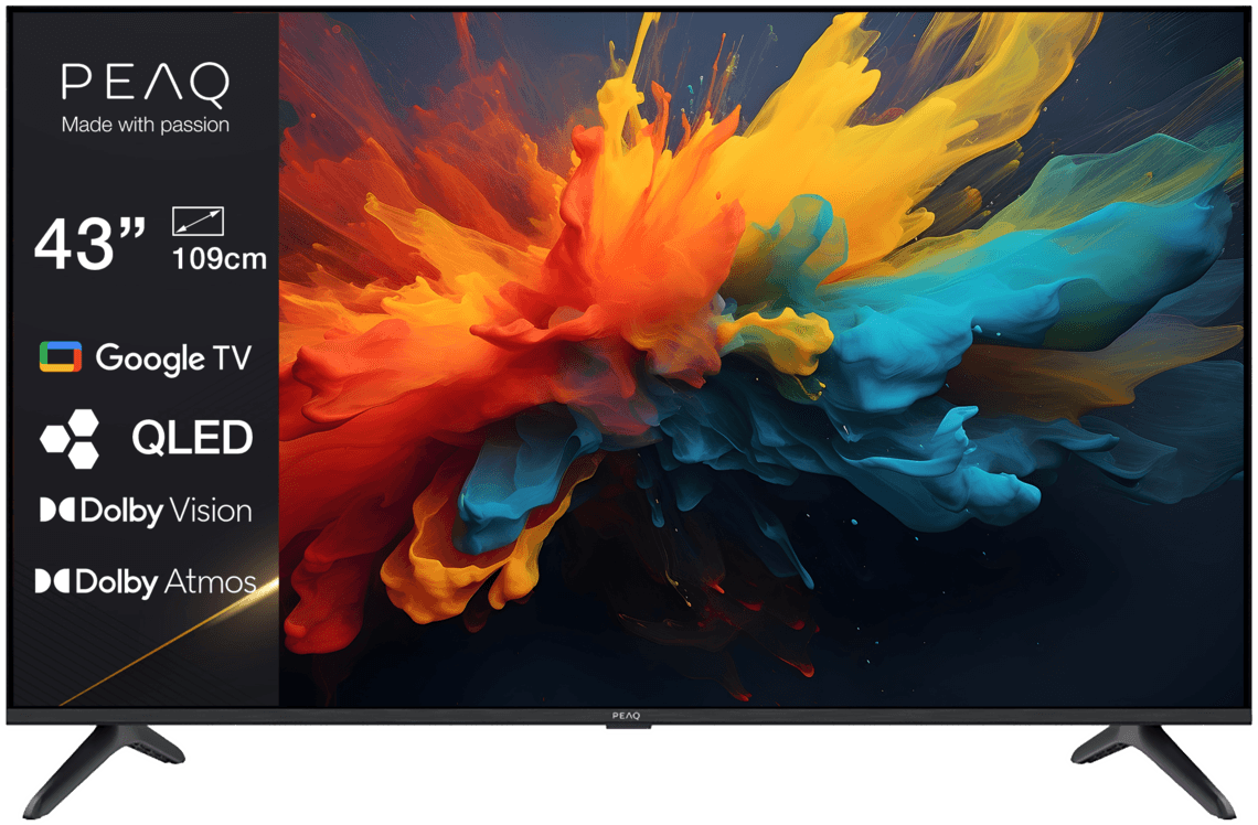 PEAQ PTV 43GQU-5025T - Ultra HD 4K - QLED-tv - 43 inch - 2025 — afbeelding 1