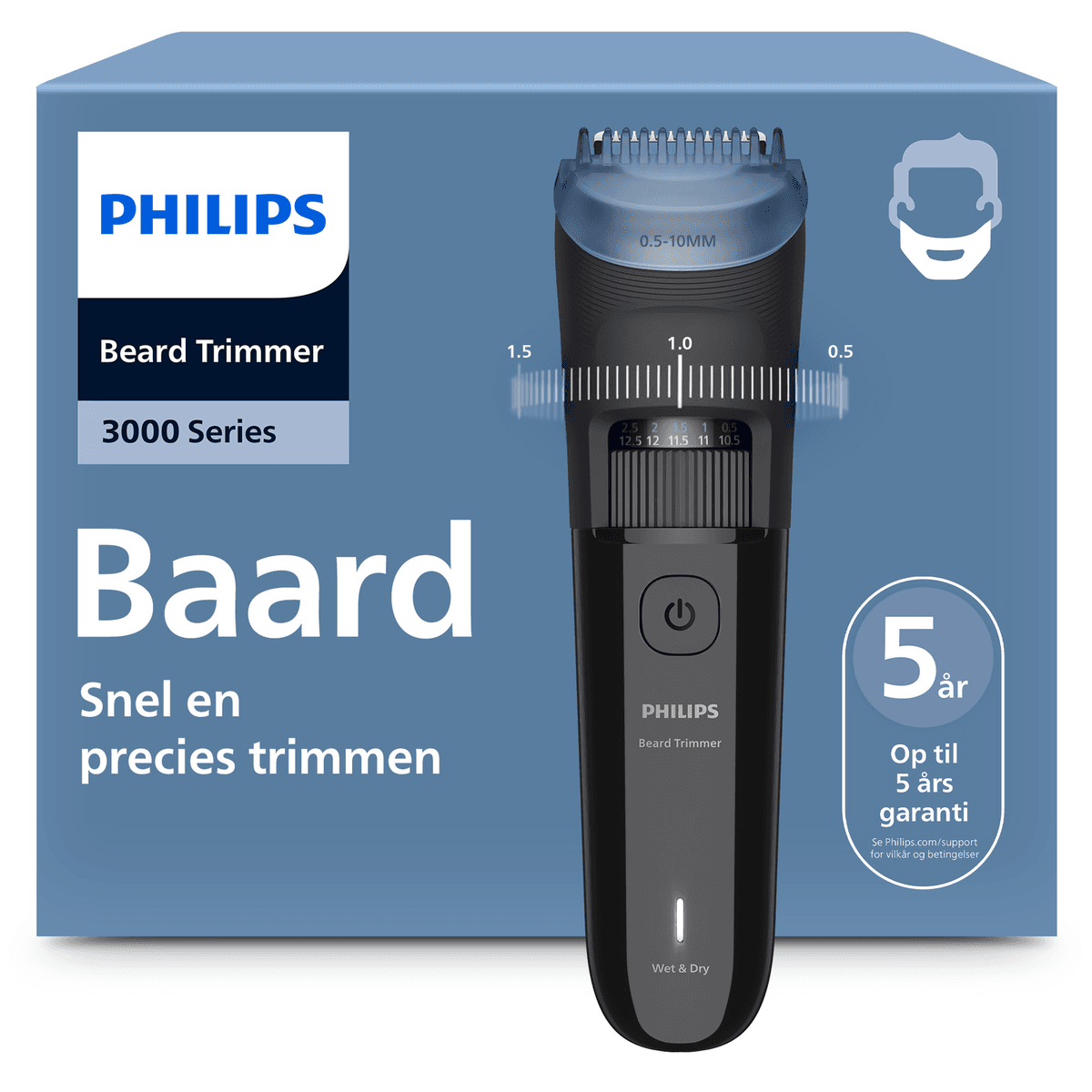 PHILIPS BT3620/15 Philips Series 3000 Baardtrimmer Diepzwart — afbeelding 1