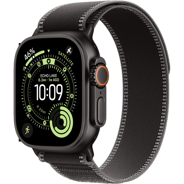 APPLE Watch Ultra 3 GPS + Cellular - 49mm Black Titanium Case - Black/Charcoal Trail Loop - M/L Smartwatch Black