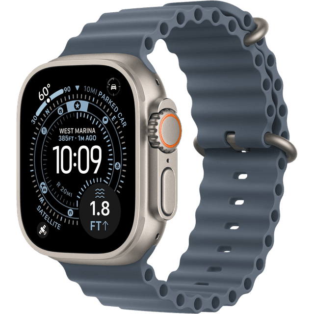 Apple Watch Ultra 3 gps + Cellular - 49mm natural Titanium Case - Anchor Blue Ocean Band Smartwatch Natural