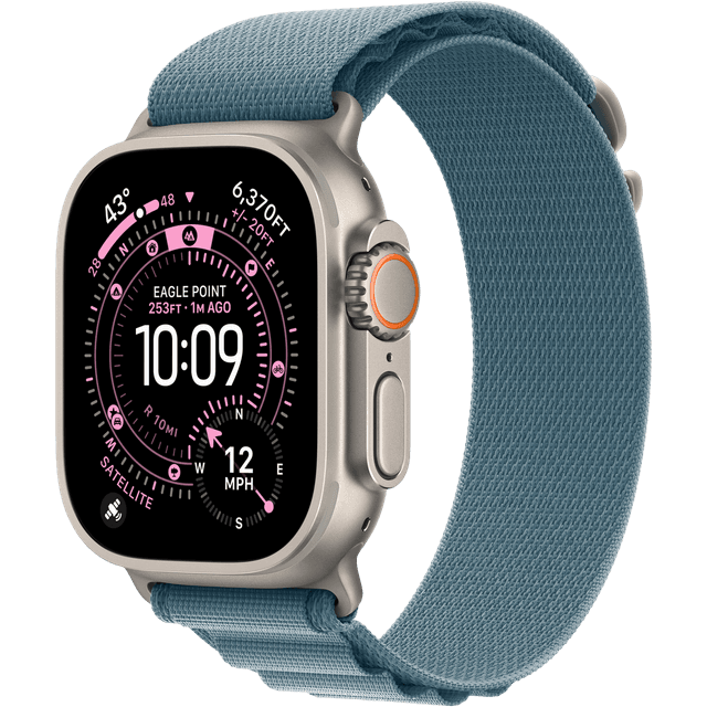 Apple Watch Ultra 3 gps + Cellular - 49mm natural Titanium Case - Light Blue Alpine Loop Large Smartwatch Natural