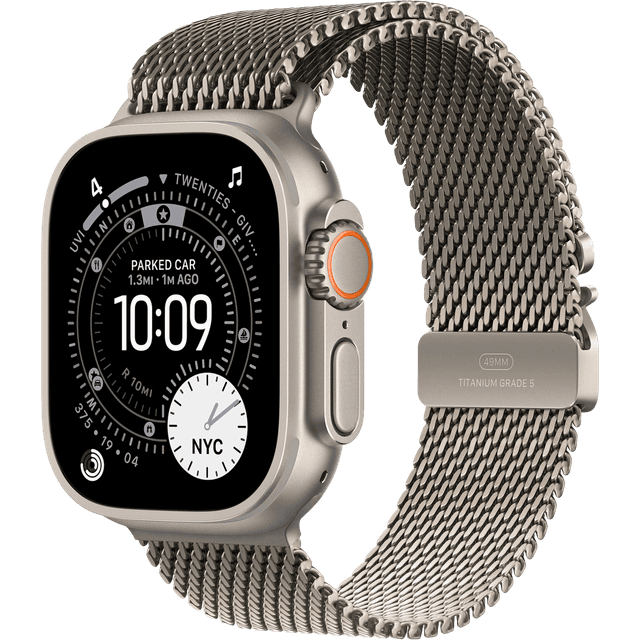Apple Watch Ultra 3 gps + Cellular - 49mm natural Titanium Case - Natural Milanese Loop Medium Smartwatch