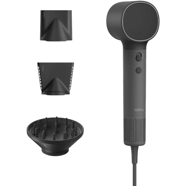 LAIFEN Neo - Haardroger met ionische technologie - 3 warmtestanden - 3 opzetstukken Föhn Shadow Black
