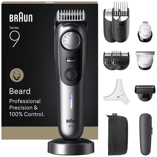 BRAUN Baardtrimmer BT9560 Baardtrimmer Metallic grijs