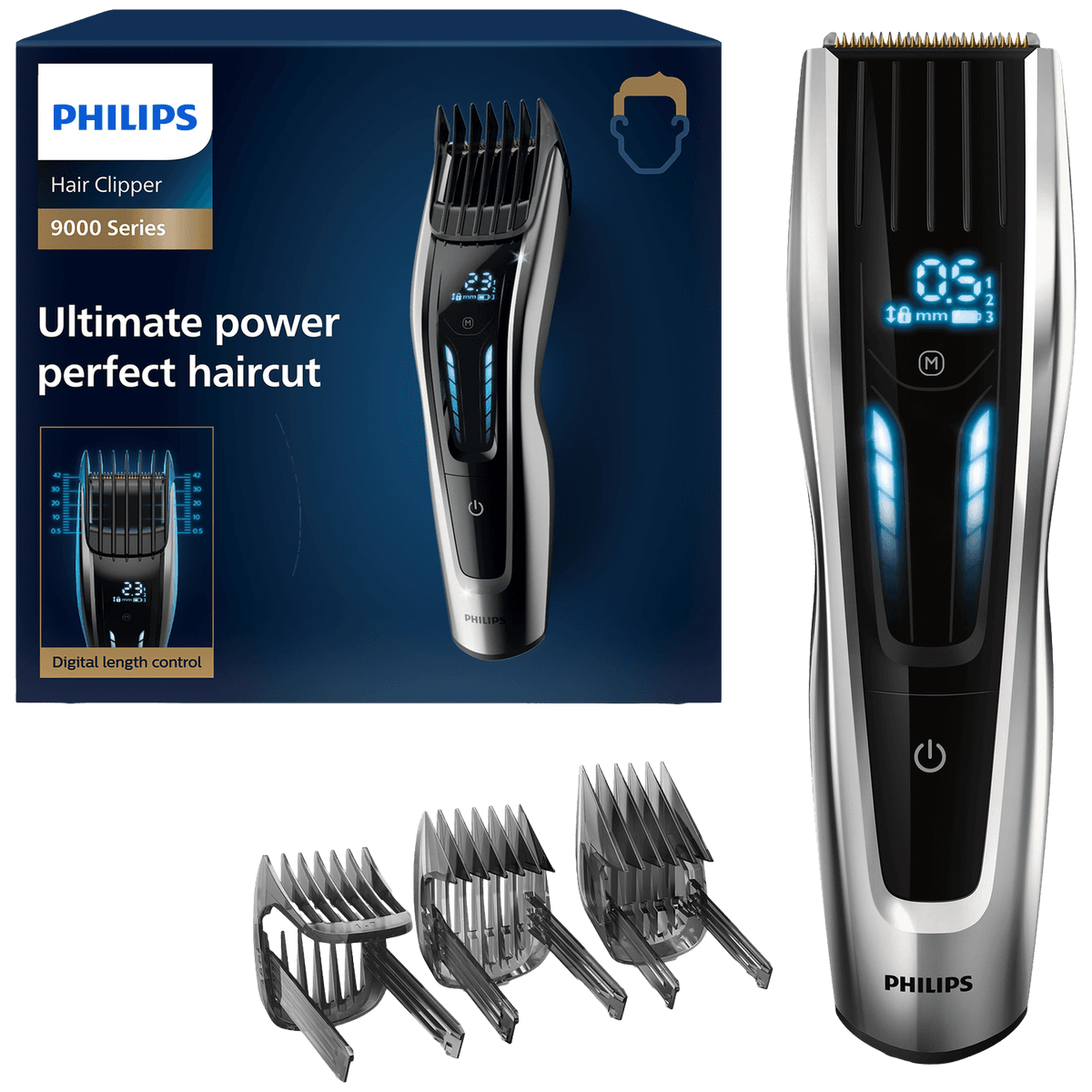 PHILIPS Hairclipper series 9000 HC9450/15 incl. 3 haarkammen — afbeelding 1