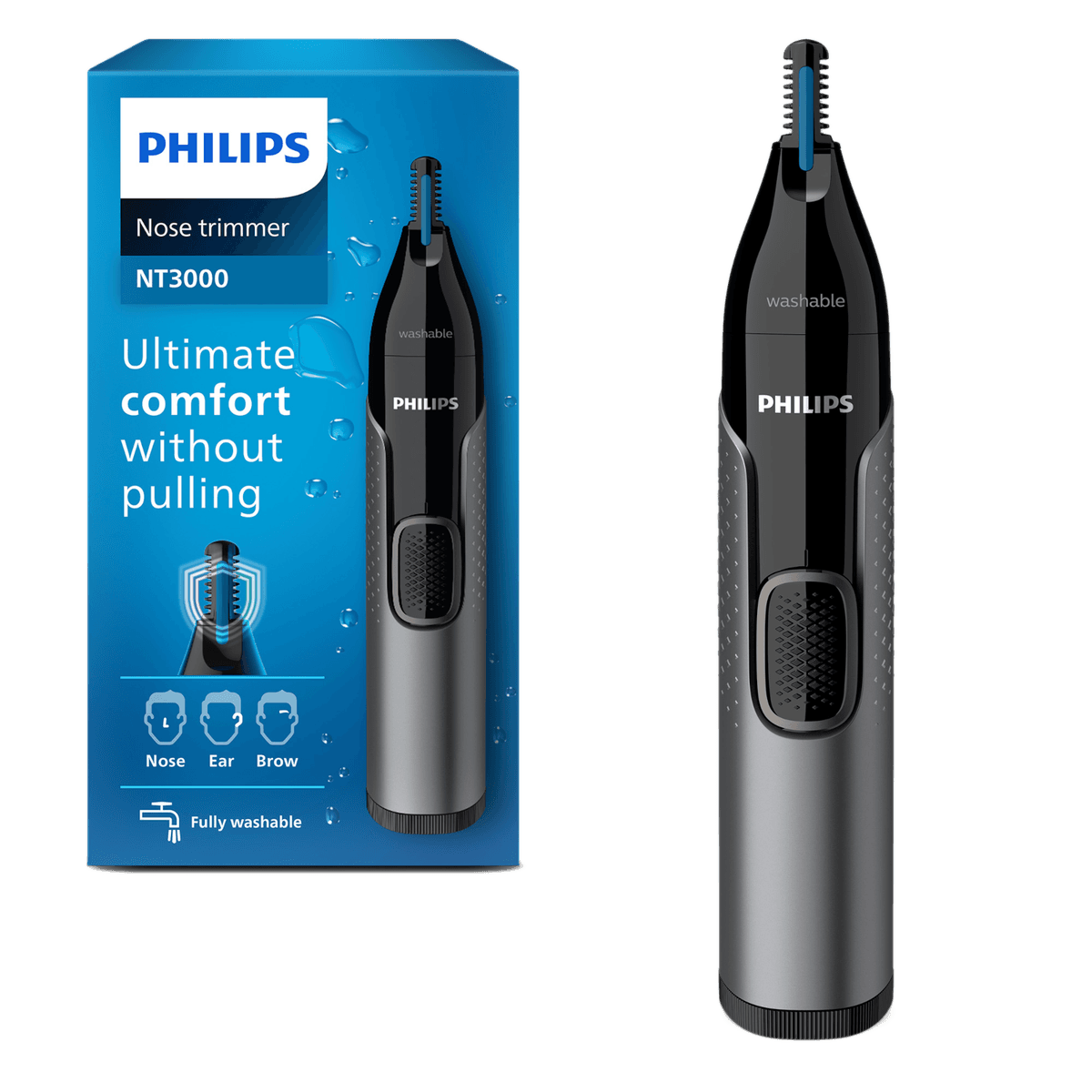 PHILIPS Series 3000 Neushaartrimmer Trim neus-, oor- en wenkbrauwhaar Grijs NT3650/16 — afbeelding 1