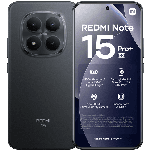 XIAOMI Redmi Note 15 Pro+ 5G 8GB - 256 GB Zwart