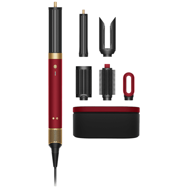 DYSON Airwrap Co-anda 2x Straight + Wavy Red Velvet / Gold Multistyler Rood