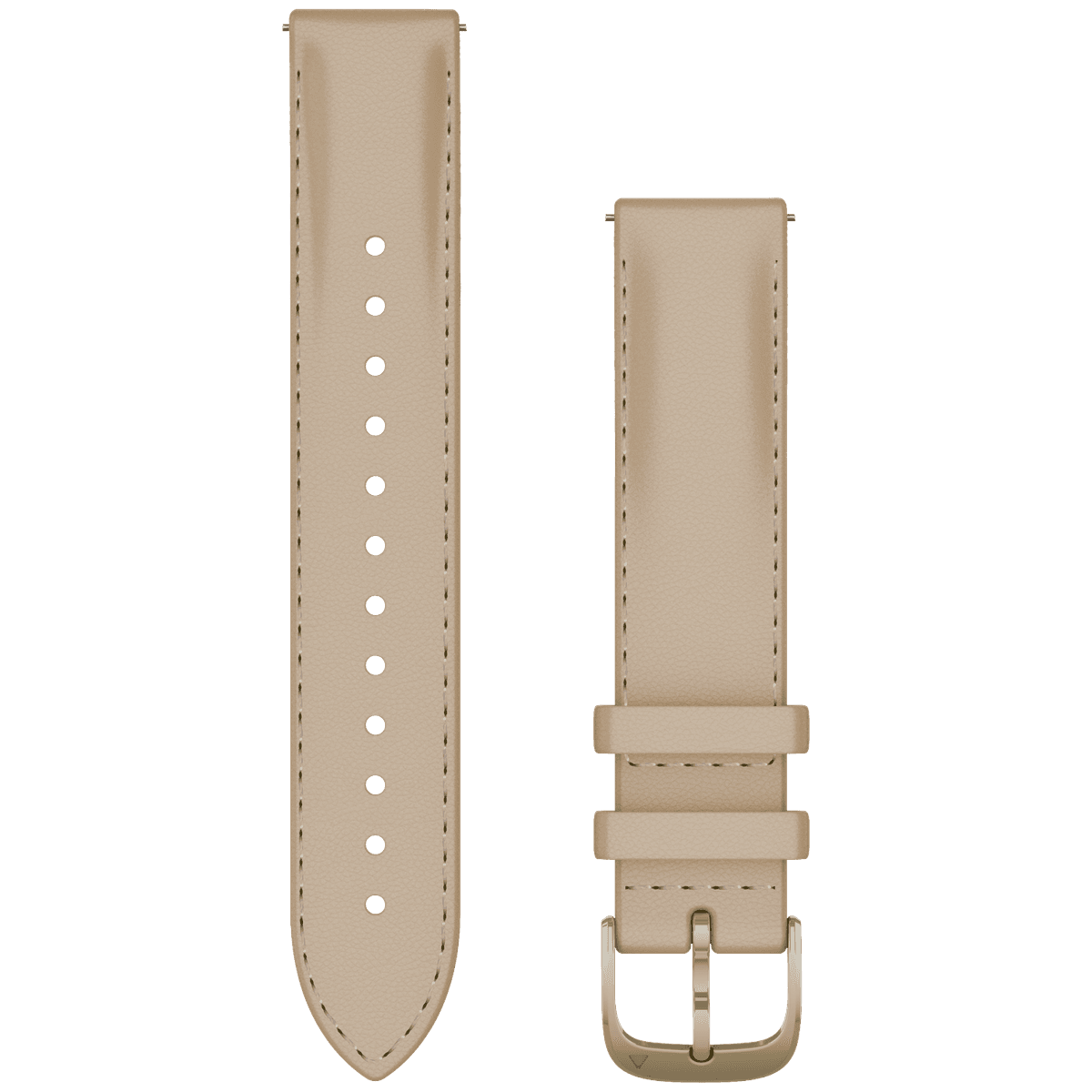 GARMIN Leren polsband, 18MM, Snelsluiting, zandkleur, met goudkleurige gesp Horlogebandje Zandkleur — afbeelding 1