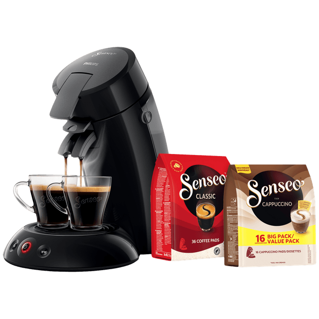 PHILIPS SENSEO HD6553/67 Viva Café inclusief 2 pakken koffiepads - Koffiepadmachine - Pad- of capsulesysteem - 0,7 l - Zwart