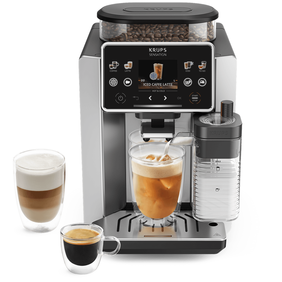 KRUPS EA918G Sensation Elite - Volautomatische espressomachine - Aluminium — afbeelding 1
