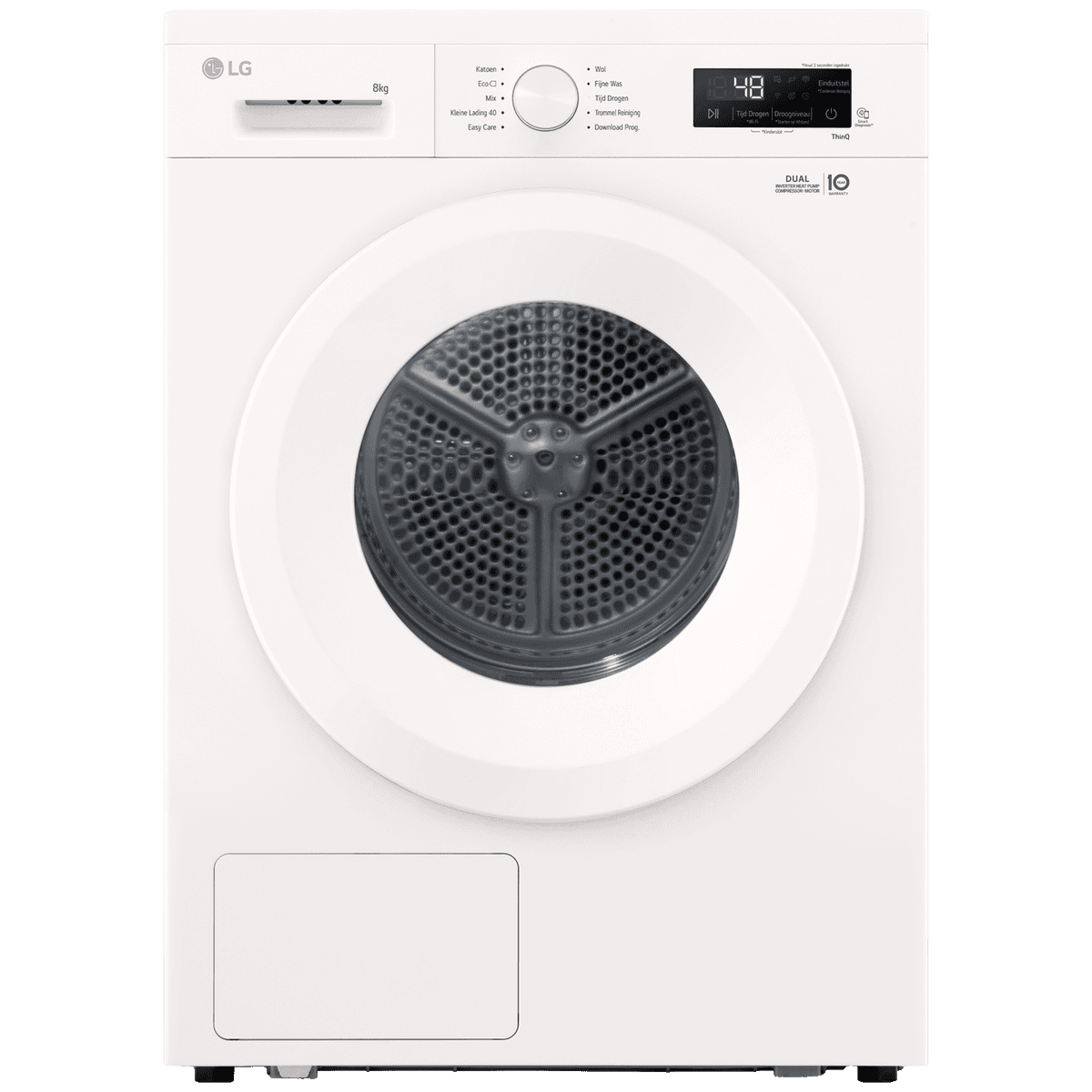 LG RHX1008NWH - Warmtepompdroger - 8 kg - 64 - Energielabel C — afbeelding 1