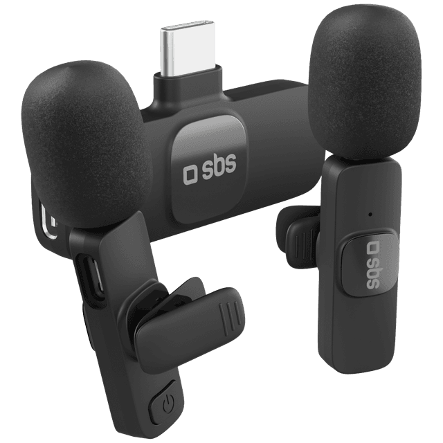 SBS Kit 2 draadloze microfoon type-C ontvanger Black Microfoon voor smartphone