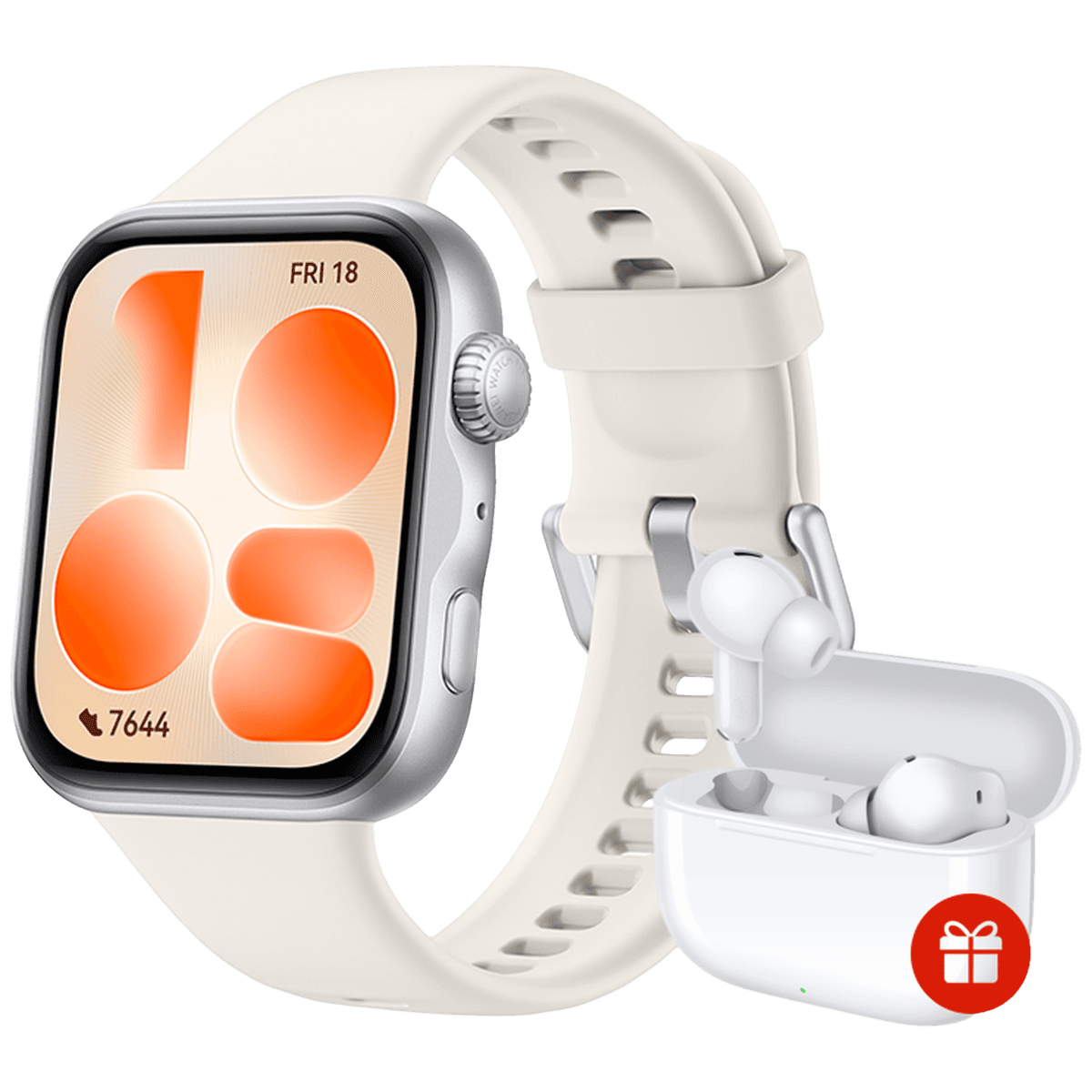 HUAWEI Watch Fit 5 White + FreeBuds SE4 Smartwatch Wit — afbeelding 1