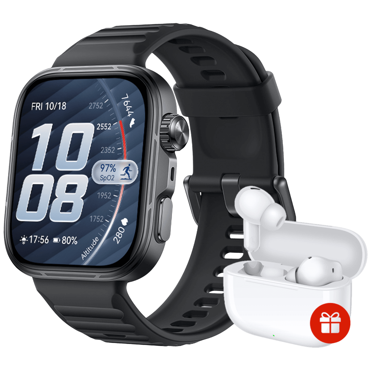 HUAWEI Watch Fit 5 Pro Black + FreeBuds SE4 Smartwatch Zwart — afbeelding 1