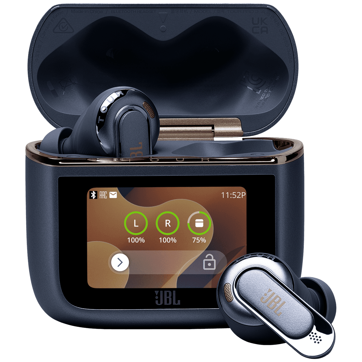 JBL Tour Pro 3 - Draadloze in-ear oordopjes met Noise Cancelling - Bluetooth - Smart case met touchscreen (2026) Blauw — afbeelding 1