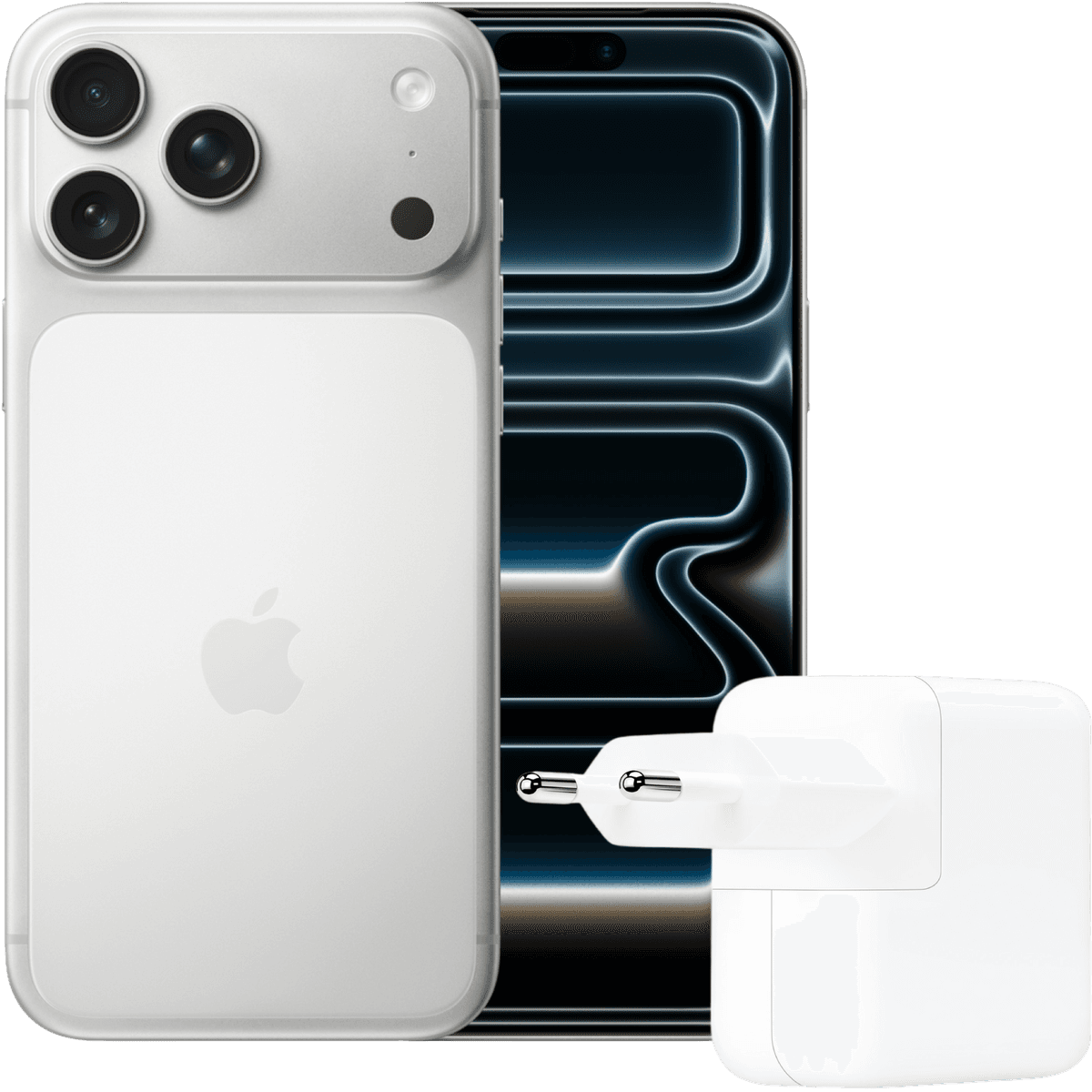 Apple Iphone 17 Pro Max - 5g 256 Gb Silver + 30 W Usb-c Adapter Smartphone Bundel — afbeelding 1