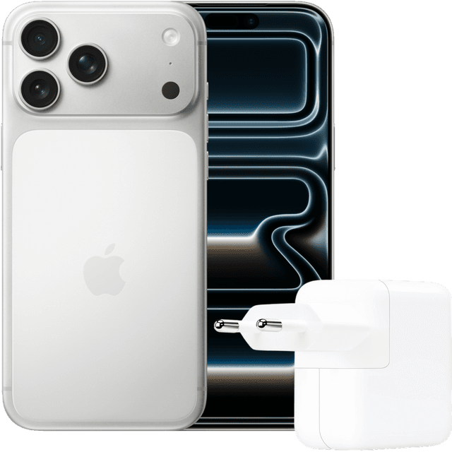 Apple Iphone 17 Pro Max - 5g 256 Gb Silver + 30 W Usb-c Adapter Smartphone Bundel