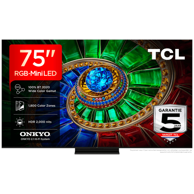 TCL 75RM7L RGB-Mini-led - Ultra HD 4K - Mini-led-tv - 75 inch - 2026
