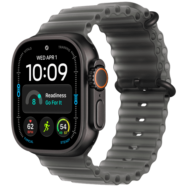 Apple Watch Ultra 4 GPs + Cellular 49mm Black Titanium Case - Translucent Ocean Band Smartwatch