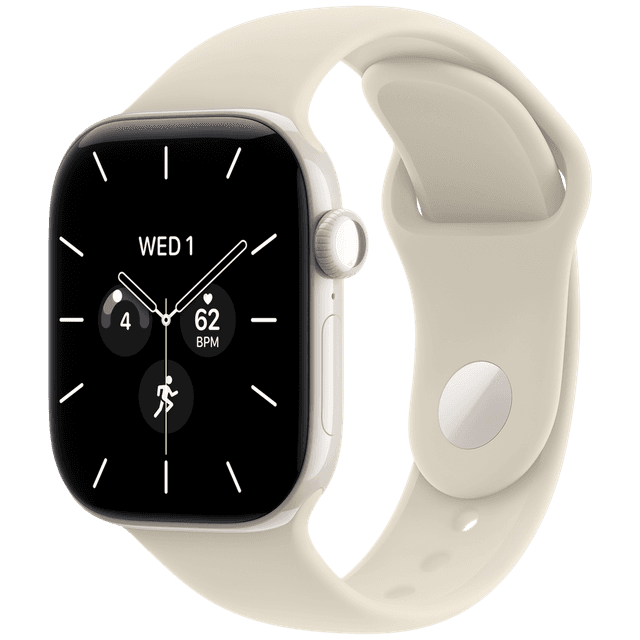 Apple Watch Series 12 GPs + Cellular 42mm - Pearl White Ceramic Case Sport Band M/l Smartwatch Sand