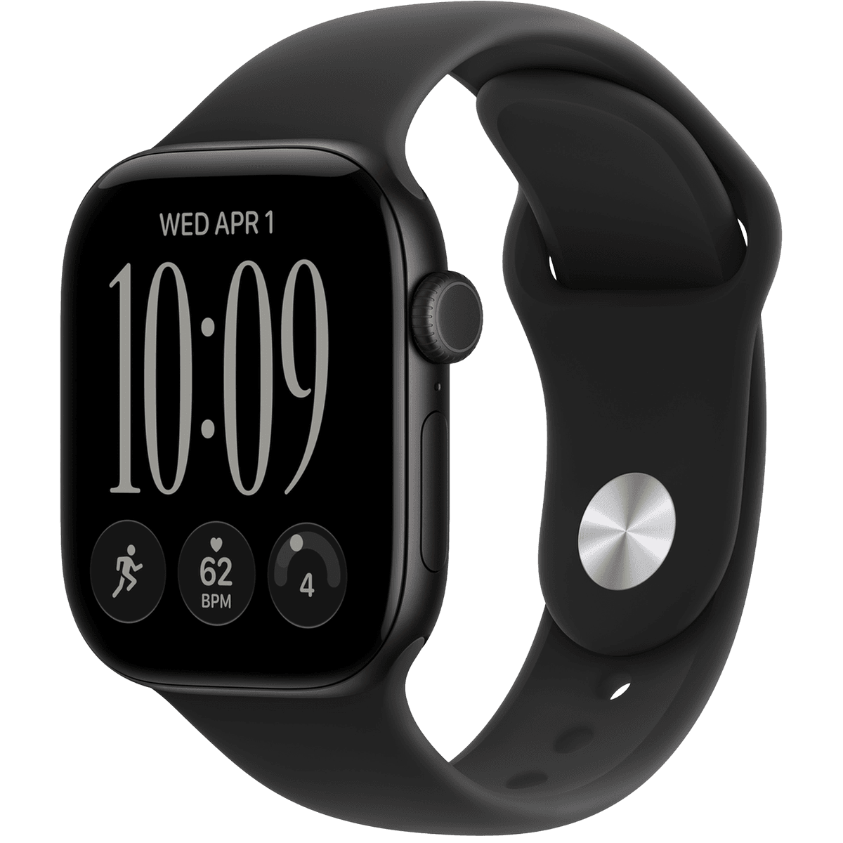 APPLE Watch Series 12 GPS + Cellular 42mm - Black Aluminium Case - Sport Band - S/M - Smartwatch Black — afbeelding 1
