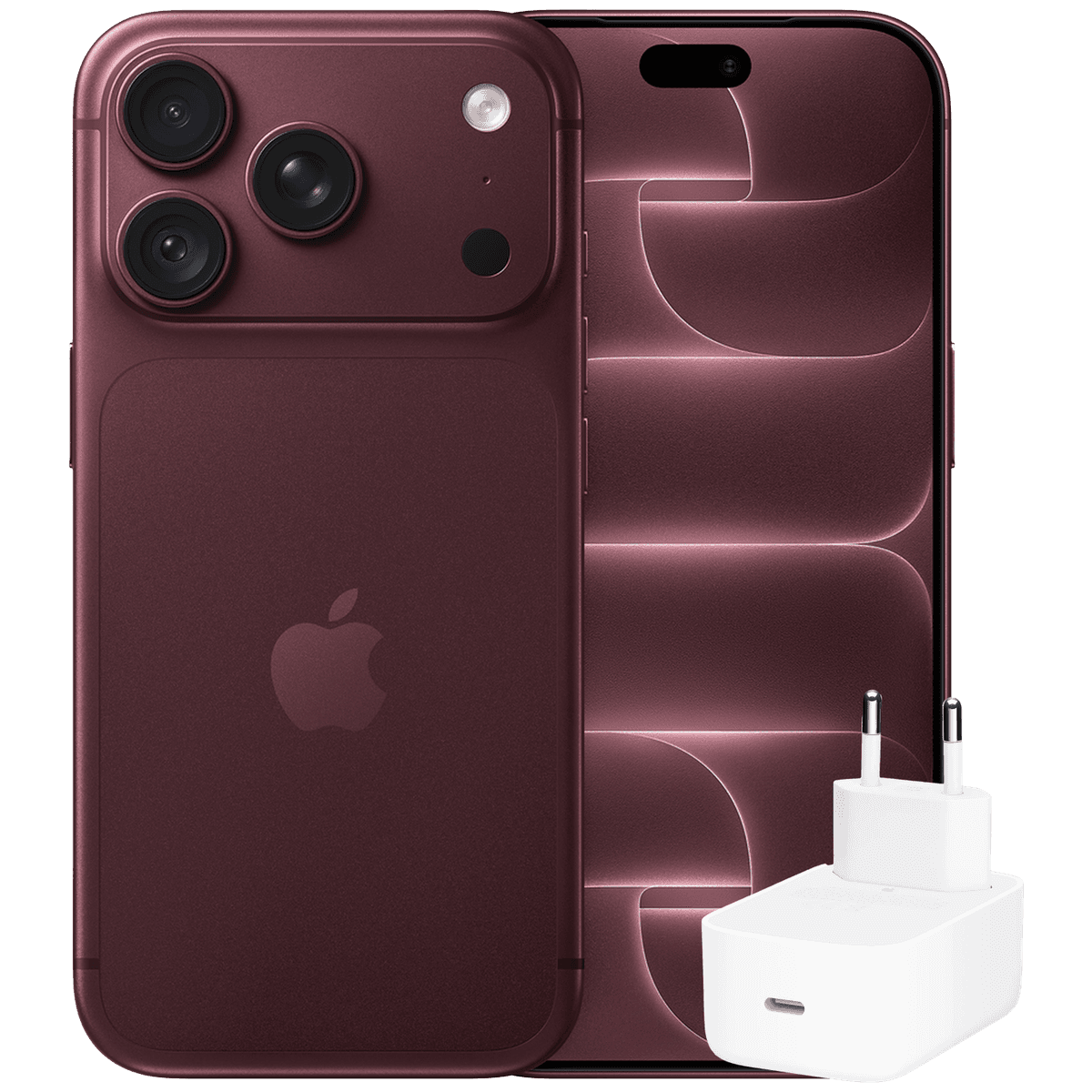 Apple Iphone 18 Pro - 5g 256 Gb Burgundy + Dynamic Power 40w Max 60w Netadapter Smartphone Bundle — afbeelding 1