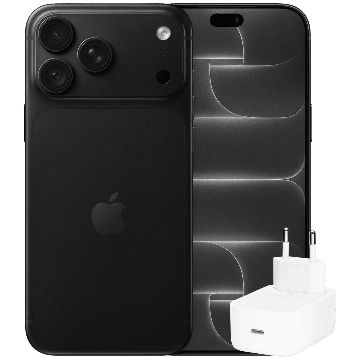 Apple Iphone 18 Pro Max - 256 Gb Black + Dynamic Power 40w 60w Netadapter Smartphone Bundle — afbeelding 1