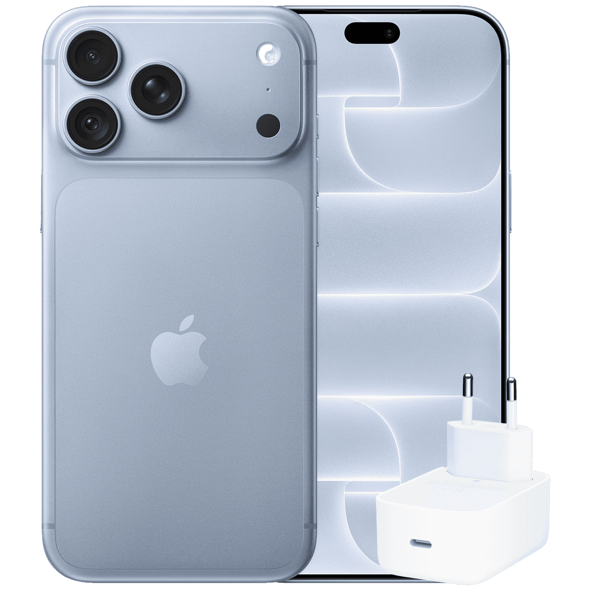 Apple Iphone 18 Pro Max - 256 Gb Glacier + Dynamic Power 40w 60w Netadapter Smartphone Bundle — afbeelding 1