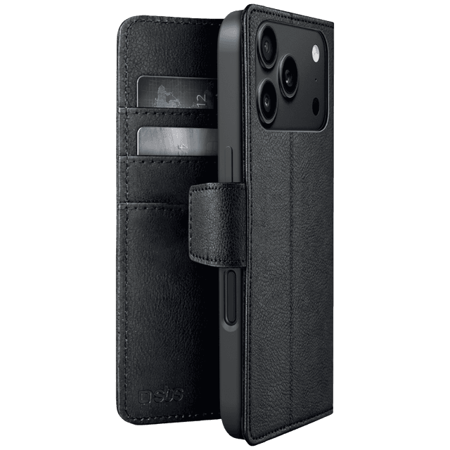 SBS Wallet Classic Mag Telefoonhoesje voor Apple iPhone 18 Pro Max Zwart