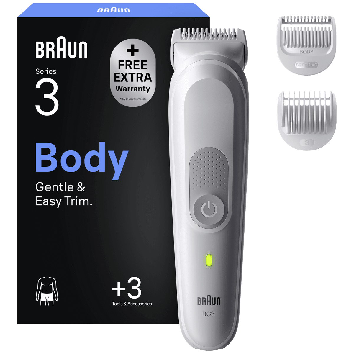 BRAUN BG 3530 Bodygroomer Lichtgrijs — afbeelding 1