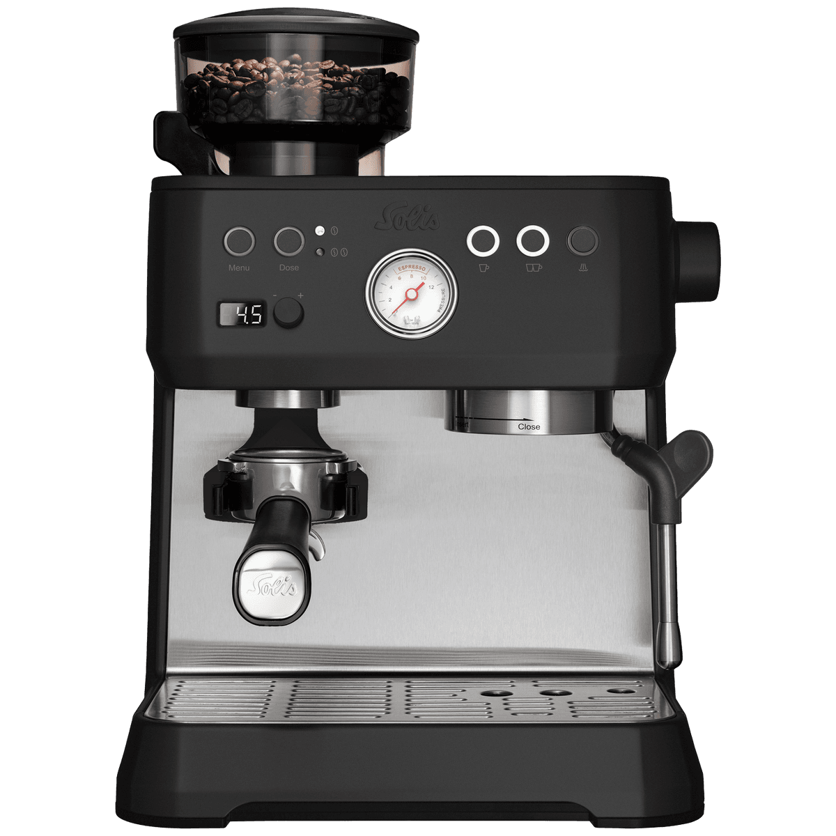 SOLIS Crema Bar Black (Type 1009) - Pistonmachine - RVS — afbeelding 1
