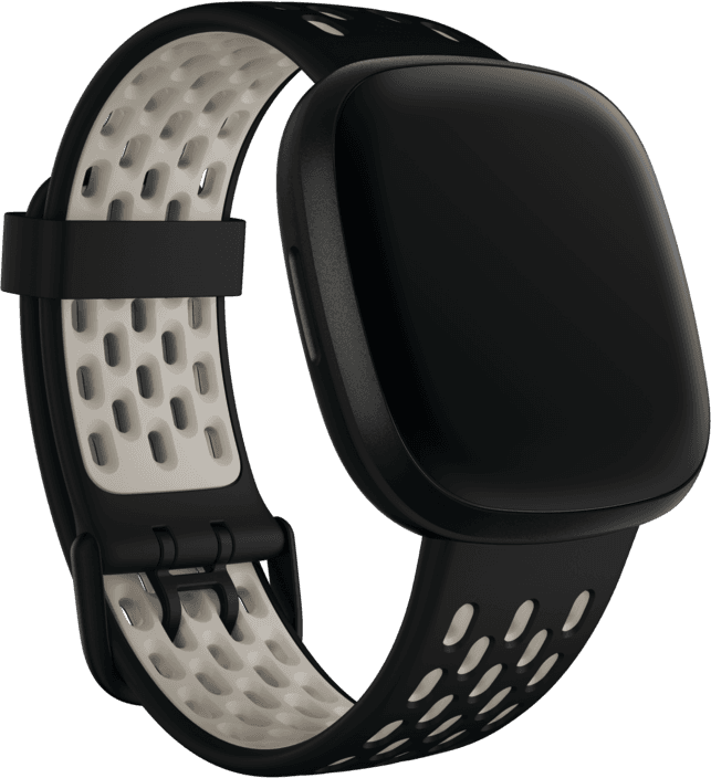 FITBIT Versa 3/Sense Sportbandje Zwart/Ivoorwit Large — afbeelding 1